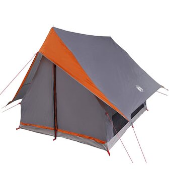 Tenten met dak Grijs en oranje 220 x 233 x 184 cm Polyester 2