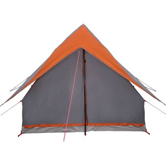 Tenten met dak Grijs en oranje 220 x 233 x 184 cm Polyester 5