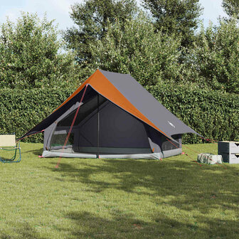 Tenten met dak Grijs en oranje 256 x 266 x 185 cm Polyester 1