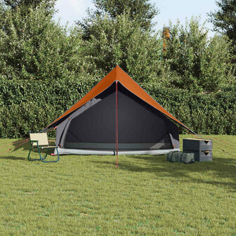 Tenten met dak Grijs en oranje 256 x 266 x 185 cm Polyester 4