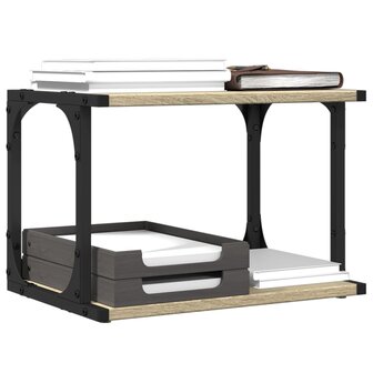 Printerkastje 2-laags 41x28x33,5 cm hout sonoma eiken 6