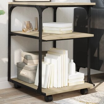 Printerkastje 3-laags 43x48x64 cm bewerkt hout sonoma eiken 1