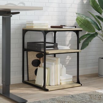 Printerkastje 3-laags 43x48x64 cm bewerkt hout sonoma eiken 3