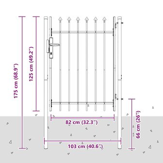 Hekpoort Grijs 100 x 120 cm Poedercoated staal 7