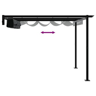 Wandgemonteerde Pergola Antraciet Staal 9