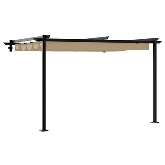 Wandgemonteerde Pergola Taupe Staal 2
