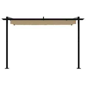 Wandgemonteerde Pergola Taupe Staal 4