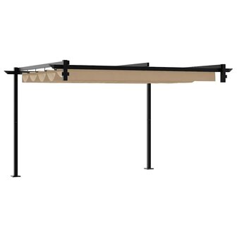 Wandgemonteerde Pergola Taupe Staal 6