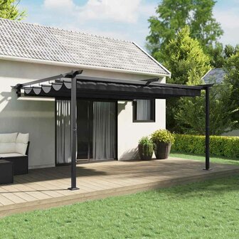 Wandgemonteerde Pergola Antraciet Staal 1