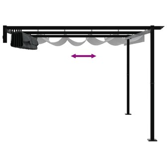 Wandgemonteerde Pergola Antraciet Staal 9