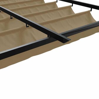 Wandgemonteerde Pergola Taupe Staal 7