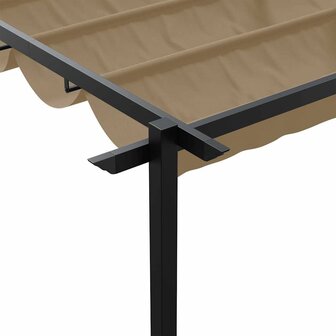 Wandgemonteerde Pergola Taupe Staal 8
