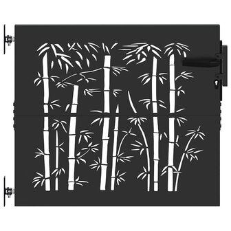 Tuinpoort met slot Zwart 105 x 100 cm Poedergecoat staal 2