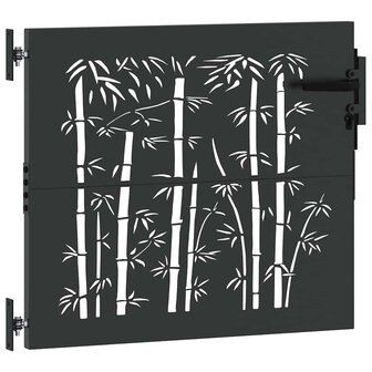 Tuinpoort met slot Zwart 105 x 100 cm Poedergecoat staal 4