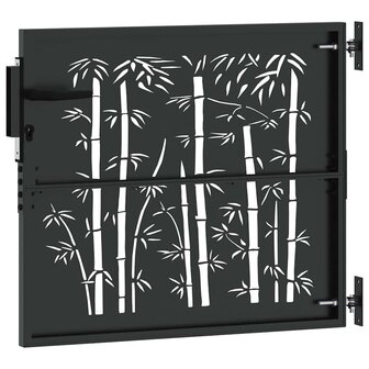 Tuinpoort met slot Zwart 105 x 100 cm Poedergecoat staal 6