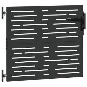 Tuinpoort met slot Zwart 105 x 100 cm Poedergecoat staal 4