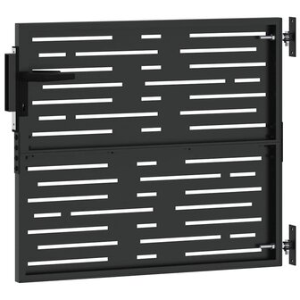 Tuinpoort met slot Zwart 105 x 100 cm Poedergecoat staal 6