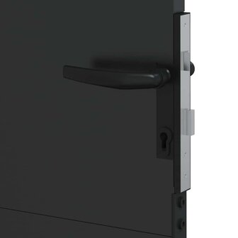 Tuinpoort met slot Zwart 105 x 100 cm Poedergecoat staal 7