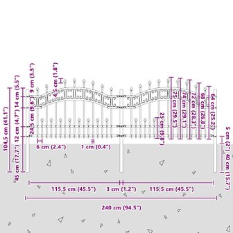 Tuinhek Wit 115 cm Poedergecoat staal 7