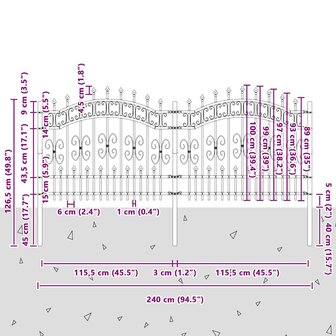 Tuinhek Wit 140 cm Poedergecoat staal 7