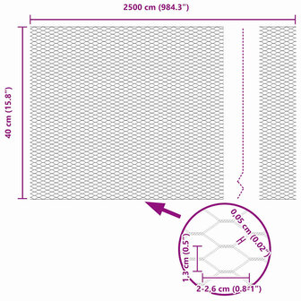 Hexagon Hek Zilver 0.4 x 25 m Gegalvaniseerd staal 9