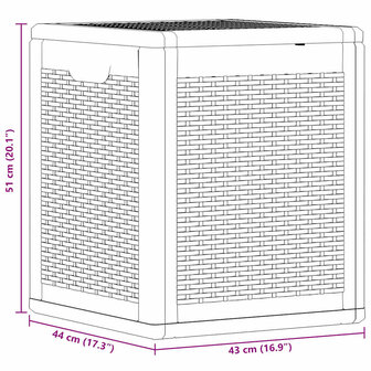 Tuinbox 90 L PP rattan zwart 9