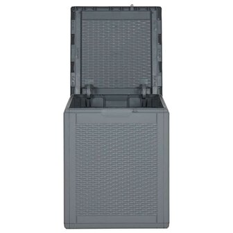 Tuinbox 90 L PP rattan grijs 5