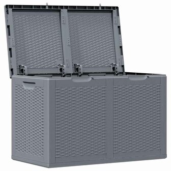 Tuinbox 180 L PP rattan grijs 4