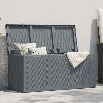 Tuinbox 270 L PP rattan grijs 1