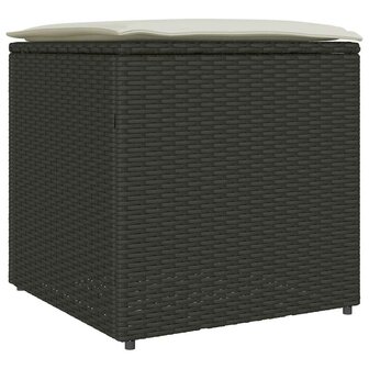 Kussenbox met opslag Zwart 50 x 50 x 50 cm poly rattan 2