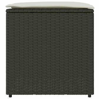 Kussenbox met opslag Zwart 50 x 50 x 50 cm poly rattan 5