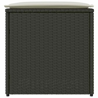 Kussenbox met opslag Zwart 50 x 50 x 50 cm poly rattan 6