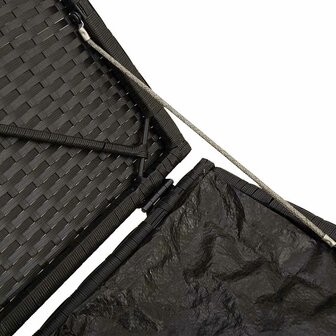 Kussenbox met opslag Zwart 50 x 50 x 50 cm poly rattan 8