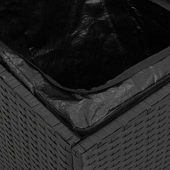 Kussenbox met opslag Zwart 50 x 50 x 50 cm poly rattan 9