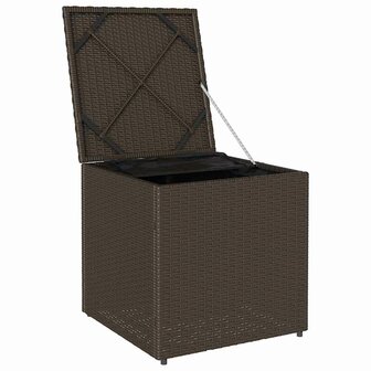 Kussenbox met opslag Bruin 50 x 50 x 50 cm poly rattan 4