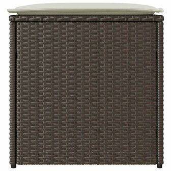 Kussenbox met opslag Bruin 50 x 50 x 50 cm poly rattan 6
