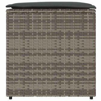 Kussenbox met opslag Grijs 50 x 50 x 50 cm poly rattan 5