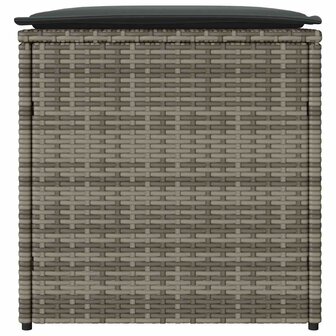 Kussenbox met opslag Grijs 50 x 50 x 50 cm poly rattan 6