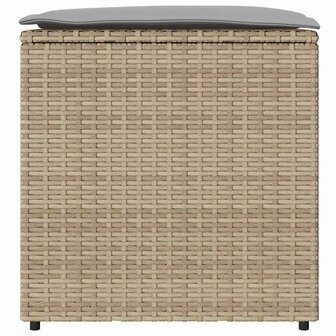 Kussenbox met opslag Beige 50 x 50 x 50 cm poly rattan 5