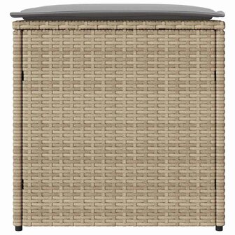 Kussenbox met opslag Beige 50 x 50 x 50 cm poly rattan 6