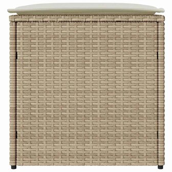 Kussenbox met opslag Beige 50 x 50 x 50 cm poly rattan 6