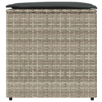 Kussenbox met opslag Lichtgrijs 50 x 50 x 50 cm poly rattan 5