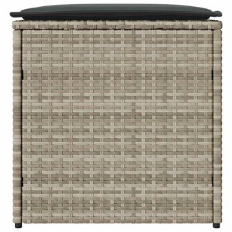 Kussenbox met opslag Lichtgrijs 50 x 50 x 50 cm poly rattan 6