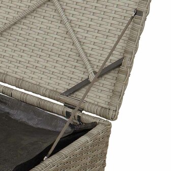 Kussenbox met opslag Lichtgrijs 50 x 50 x 50 cm poly rattan 8