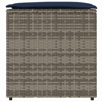 Kussenbox met opslag Grijs 50 x 50 x 50 cm poly rattan 5
