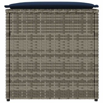 Kussenbox met opslag Grijs 50 x 50 x 50 cm poly rattan 6