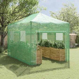 Kas met dak Groen 280 x 410 x 315 cm Staal 3