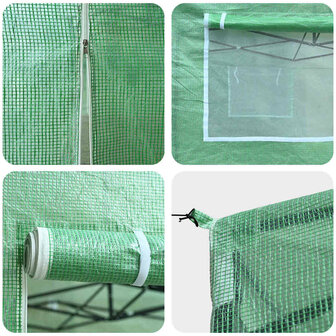 Kas met dak Groen 290 x 580 x 315 cm Staal 8