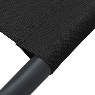 Loungebed met luifel zwart 6