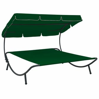 Loungebed met luifel groen 1